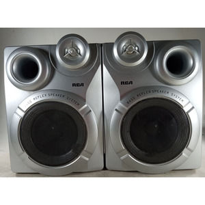 Bookshelf Speakers RCA Bass Reflex RS2653 Silver Pair 50 Watts 8 Ohms